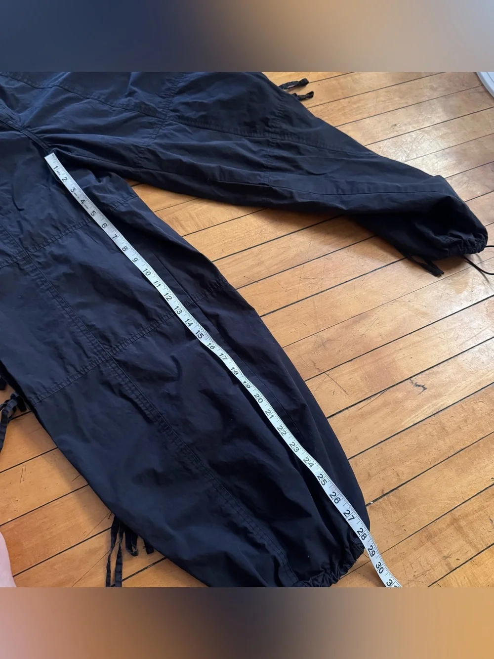 PacSun Black Parachute-Style Pants black open sides with tie size medium - Picture 6 of 8